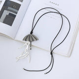 Geometric Long Necklace with Gothic Pendants Suspension Chokers Jewelry