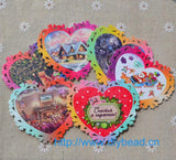Heart Shaped Wood Decoration Set - Christmas Tree Accessory