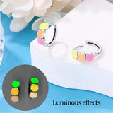 925 Silver Cat Claw Heart Luminous Earrings for Women