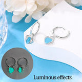 925 Silver Cat Claw Heart Luminous Earrings for Women
