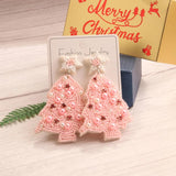 Holiday Christmas Tree Seed Bead Earrings Women Jewelry
