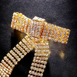 Rhinestone Bow Earrings Crystal Statement Ear Accessories