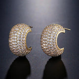 CZ Hoop Earrings Pearl Silver Earring for Women Party