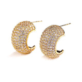 CZ Hoop Earrings Pearl Silver Earring for Women Party