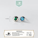 TrustDavis 925 Silver CZ Snowflake Stud Earrings Girls Fine S925 DS3881