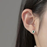 TrustDavis 925 Silver CZ Snowflake Stud Earrings Girls Fine S925 DS3881