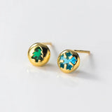TrustDavis 925 Silver CZ Snowflake Stud Earrings Girls Fine S925 DS3881