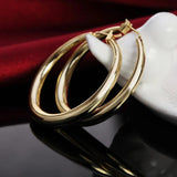 925 Sterling Silver 3.5cm Round Earrings 18K Jewelry Gift