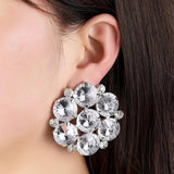 Rhinestone Snowflake Pendant Drop Earrings Christmas Jewelry Women