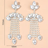 Rhinestone Snowflake Pendant Drop Earrings Christmas Jewelry Women