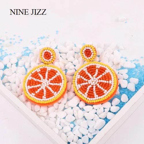 NINEJIZZ Big Eye Bohemian Beads Drop Earring For Women