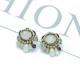 Colorful Crystal Stud Earrings for Women Christmas Party