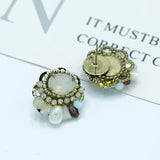 Colorful Crystal Stud Earrings for Women Christmas Party