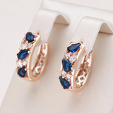 Kinel Natural Zircon Earrings 585 Rose Earring Fine Jewelry