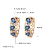Kinel Natural Zircon Earrings 585 Rose Earring Fine Jewelry