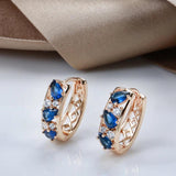 Kinel Natural Zircon Earrings 585 Rose Earring Fine Jewelry