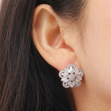 Christmas Snowflake Zirconia Earrings Women's Jewelry Crystal Earrings