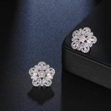 Christmas Snowflake Zirconia Earrings Women's Jewelry Crystal Earrings