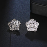 Christmas Snowflake Zirconia Earrings Women's Jewelry Crystal Earrings