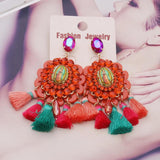 Large Resin Christian Tassel Earrings