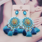 Large Resin Christian Tassel Earrings