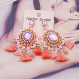 Large Resin Christian Tassel Earrings