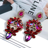 Vintage Crystal Dangle Drop Earrings Christmas Gift Jewelry