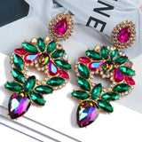 Vintage Crystal Dangle Drop Earrings Christmas Gift Jewelry