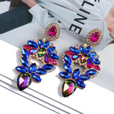 Vintage Crystal Dangle Drop Earrings Christmas Gift Jewelry