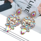 Vintage Crystal Dangle Drop Earrings Christmas Gift Jewelry