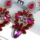 Vintage Crystal Dangle Drop Earrings Christmas Gift Jewelry