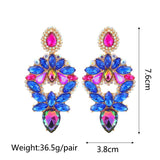 Vintage Crystal Dangle Drop Earrings Christmas Gift Jewelry