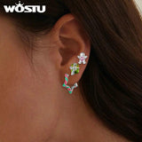 Gingerbread Man Ear Stud 925 Sterling Silver Christmas Earrings