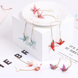 Red Bird Cranes Paper Earrings Romantic Jewelry For Women