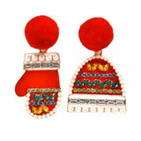 Christmas Earrings Red Clothes Jewelry for Woman
