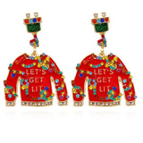 Christmas Earrings Red Clothes Jewelry for Woman