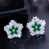 CZ Flower Christmas Earrings for Women CZ179
