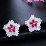 CZ Flower Christmas Earrings for Women CZ179
