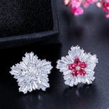 CZ Flower Christmas Earrings for Women CZ179