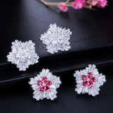 CZ Flower Christmas Earrings for Women CZ179