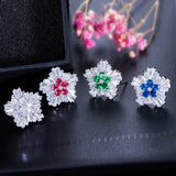 CZ Flower Christmas Earrings for Women CZ179