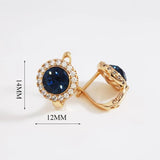 Austrian Crystal Plated Earrings for Women Round Clip-Ons Gift