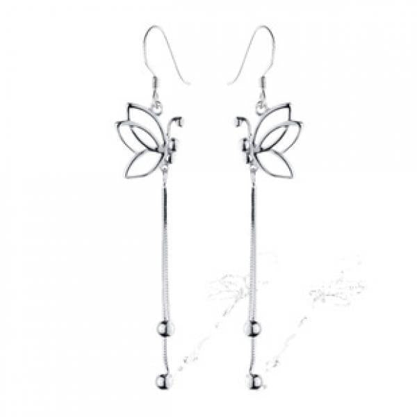 925 Silver Long Earrings for Women Girls Christmas Gift Statement Jewelry