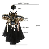 NeeFuWoFu Rhinestone Tassel Butterfly Earrings Crystal Brinco Ear Accessories