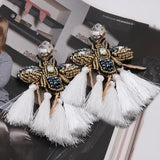 NeeFuWoFu Rhinestone Tassel Butterfly Earrings Crystal Brinco Ear Accessories