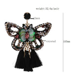 NeeFuWoFu Rhinestone Tassel Butterfly Earrings Crystal Brinco Ear Accessories