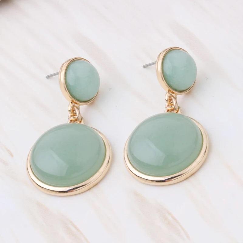 NeeFuWoFu Stone Crystal Dangle Earrings Drop Shape Charm Brinco Ear