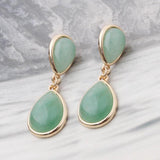 NeeFuWoFu Stone Crystal Dangle Earrings Drop Shape Charm Brinco Ear