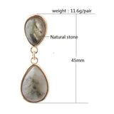 NeeFuWoFu Stone Crystal Dangle Earrings Drop Shape Charm Brinco Ear