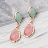NeeFuWoFu Stone Crystal Dangle Earrings Drop Shape Charm Brinco Ear
